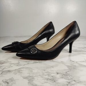 Coach Zelda Black Leather Heels Size 7.5